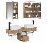 vidaXL Ensemble d'armoire de Salle de Bain 5 pcs Chêne Artisanal,