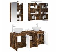 vidaXL Ensemble d'armoire de Salle de Bain 5 pcs Chêne fumé,