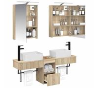 vidaXL Ensemble d'armoire de Salle de Bain 5 pcs Chêne Sonoma,