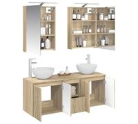 vidaXL Ensemble d'armoire de Salle de Bain 5 pcs Chêne Sonoma,