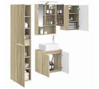 vidaXL Ensemble d'armoire de Salle de Bain 5 pcs Chêne Sonoma,