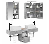 vidaXL Ensemble d'armoire de Salle de Bain 5 pcs Gris béton,