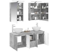 vidaXL Ensemble d'armoire de Salle de Bain 5 pcs Gris béton,