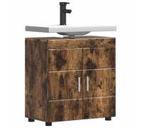 vidaXL Ensemble meubles salle de bain TULUM Chêne fumé, vanité, bois d'ingénierie, finition mate