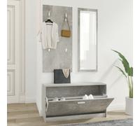 vidaXL Ensemble d'armoires à chaussures 3-en-1 Gris béton