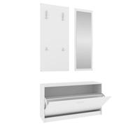 vidaXL Ensemble d'Armoires à Chaussures 3-en-1 Range-Chaussures Armoire de Rangement Meuble à Chaussures Entrée Couloir Salon Blanc Bois d'Ingénierie