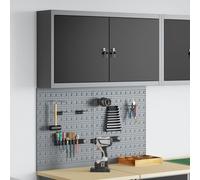 vidaXL Ensemble d'armoires à outils 3 pcs Noir Acier enduit de poudre