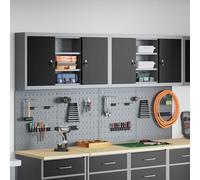 vidaXL Ensemble d'armoires à outils 4 pcs Noir Acier enduit de poudre