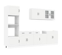 vidaXL Ensemble d'armoires de cuisine Kalmar 7 pièces Blanc Bois d'ingénierie