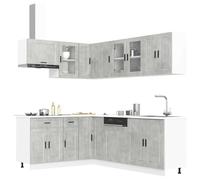 Vidaxl Ensemble D'armoires De Cuisine 11 Pcs Porto Bois D'ingénierie Marron