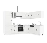Vidaxl Ensemble D'armoires De Cuisine 14 Pcs Porto Bois D'ingénierie Marron