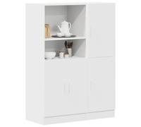 vidaXL Ensemble d'armoires de Cuisine 2 pcs Blanc Bois d'ingénierie, Ensemble d'éléments de Cuisine, Armoire, Armoire de Garde-Manger de Cuisine