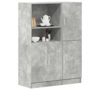 Vidaxl Ensemble D'armoires De Cuisine 2 Pcs Gris Béton Bois Ingénierie Marron