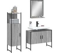 vidaXL Ensemble d'armoires de salle de bain 3 pcs sonoma gris