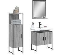 vidaXL Ensemble d'armoires de salle de bain 3 pcs sonoma gris