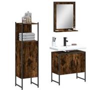 Vidaxl Ensemble D'armoires De Salle De Bain 3 Pcs Chêne Fumé