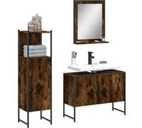 Vidaxl Ensemble D'armoires De Salle De Bain 3 Pcs Chêne Fumé
