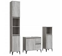 vidaXL Ensemble d'armoires de salle de bain 3 pcs sonoma gris 3185549