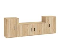 vidaXL Ensemble d'armoires TV 3 pièces en bois composite chêne Sonoma