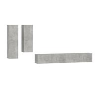 vidaXL Ensemble d'armoires TV 4 pièces gris béton Bois composite