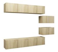 vidaXL Ensemble d'armoires TV 6 pièces en bois composite chêne Sonoma