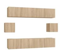 vidaXL Ensemble d'armoires TV 6 pièces en bois composite chêne Sonoma