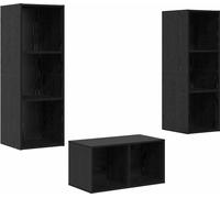 vidaXL Ensemble d'armoires TV Chêne noir 37 x 37 x 107 cm Bois composite