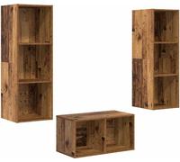 vidaXL Ensemble d'armoires TV en vieux bois 37 x 37 x 107 cm Bois composite