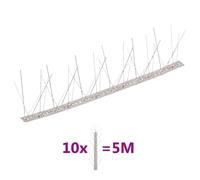 vidaXL Ensemble de 10 pointes à 5 rangées contre oiseaux Inox 5 m