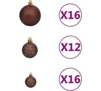 vidaXL Ensemble de 100 boules de Noël 3/4/6 cm brun/bronze/doré
