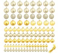 vidaXL Ensemble de 100 boules de Noël 3/4/6 cm or