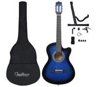 vidaXL Ensemble de 12 guitares western à 6 cordes Bleu nuancé 38