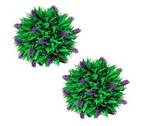 vidaXL Ensemble de 2 boules de buis artificiel avec lavande 28 cm