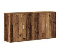 vidaXL Ensemble de 2 buffets rustiques en Bois Vieilli, Super pour Ranger dans la Salle à Manger ou Le Salon, Une Bonne idée déco pour l'intérieur.
