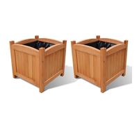 vidaXL Ensemble de 2 lits surélevés Bois 30x30x30 cm
