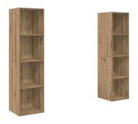 vidaXL Ensemble de 2 meubles muraux pour téléviseur en bois reconstitué brun 37 x 142,5 cm, style moderne. Pratique pour le rangement. Montage nécessaire avec une perceuse et un tournevis.