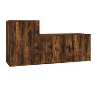 vidaXL Ensemble de 2 meubles TV en chêne fumé bois composite
