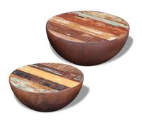 vidaXL Ensemble de 2 tables basses Bois de récupération massif