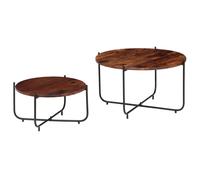 2x Table Basse Bois de Sesham Massif Table de Salon Console Canapé vidaXL