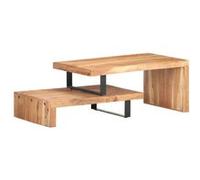 vidaXL Ensemble de 2 Tables Basses Tables d'Appoint Tables de Canapé Meuble de Salon Salle de Séjour Maison Intérieur Bois d'Acacia Massif Brun G