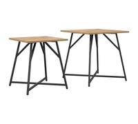 vidaXL Ensemble de 2 Tables d'appoint en chêne Fait Main, Super élégantes avec Un Cadre en métal. Parfaites pour Le Salon ou la Chambre, ce sont des Tables carrées en Bois Sympa et durables.