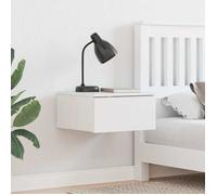 Vidaxl Table De Nuit Murale Avec Tiroir 2 Pcs Blanc 37 X 35 X 18,5 Cm