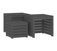 Vidaxl Ensemble De Boîtes De Jardin 3 Pcs Gris Bois De Pin Massif