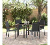 vidaXL Ensemble de 3 Noir