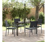 vidaXL Ensemble de 3 Noir Rattan PE 54x62.5x89 cm Durable