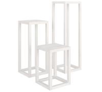 vidaXL Ensemble de 3 supports pour plantes Blanc Pin massif