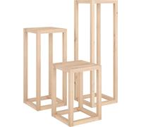 vidaXL Ensemble de 3 supports pour plantes en bois massif de pin