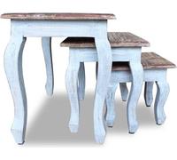 vidaXL Ensemble de 3 tables en acajou massif