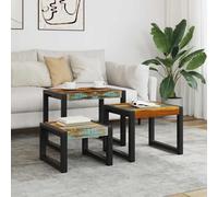 vidaXL Ensemble de 3 tables en bois ancien