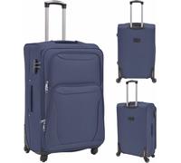 vidaXL Ensemble de 3 valises souples trolley bleu marine
